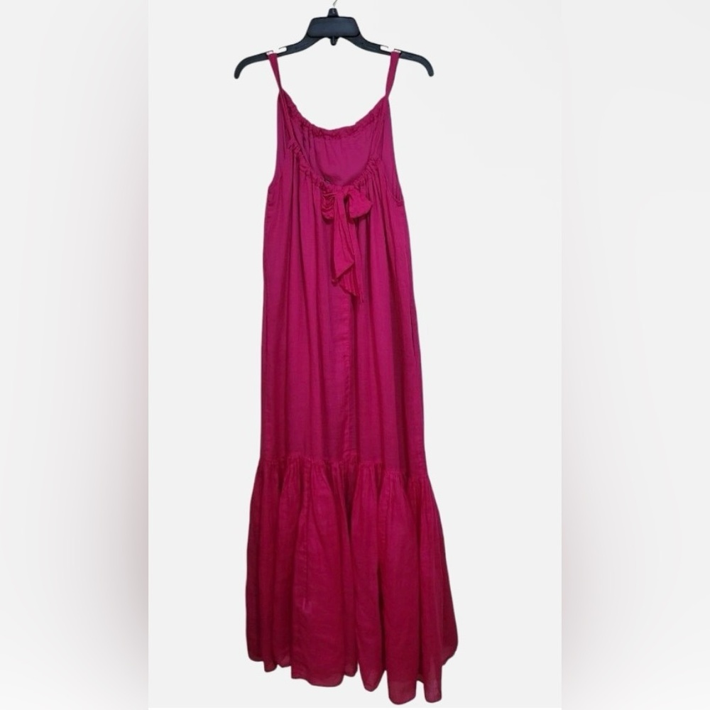 Banana Republic Ramie Pink Backless Maxi Dress Size Large - Picture 4 of 5